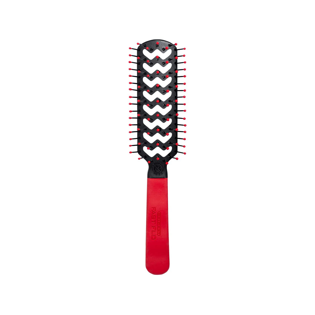 Cricket Fast Flo Anti-Static Hair Brush - Quick Drying, Detangling, Frizz-Free, So Rad Red