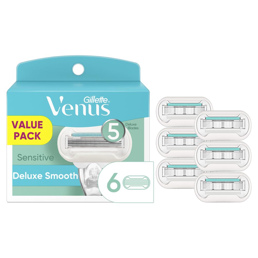 Gillette Venus Extra Smooth Sensitive Razor Blade Refills For Women, 6 Count