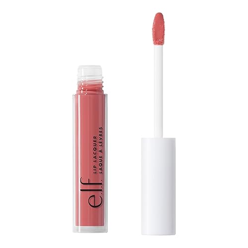 E.L.F. Lip Lacquer - Nourishing, Non-Sticky Lip Gloss, Wild Rose, Vegan, 0.08 Fl Oz