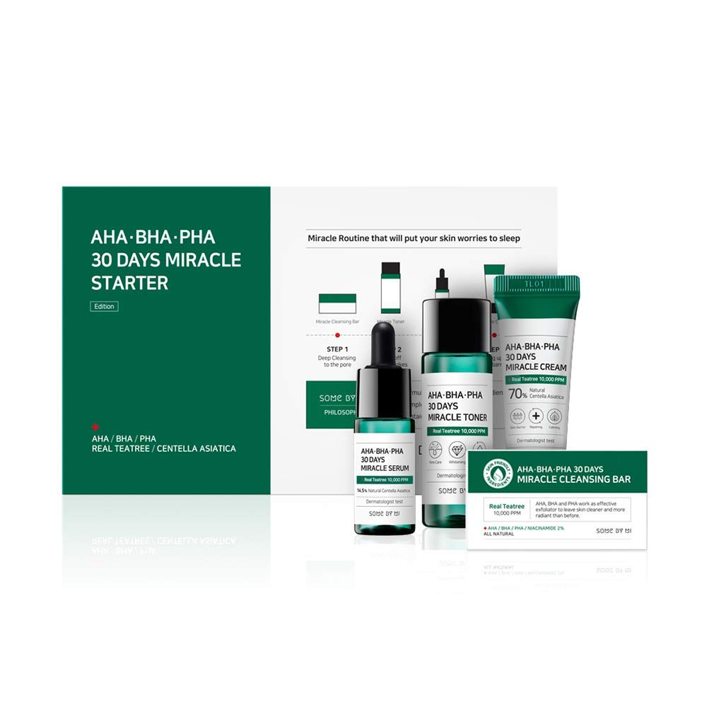 Some By Mi Aha Bha Pha 30Days Starter Kit - Exfoliating Toner, Serum, Cream & Cleansing