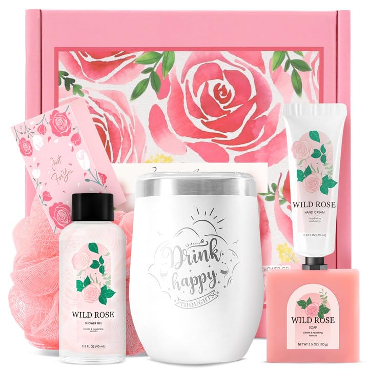 Bfflove Rose Bath Gift Set - 6Pc Self Care Spa Gifts For Women, Perfect For Christmas & Friends