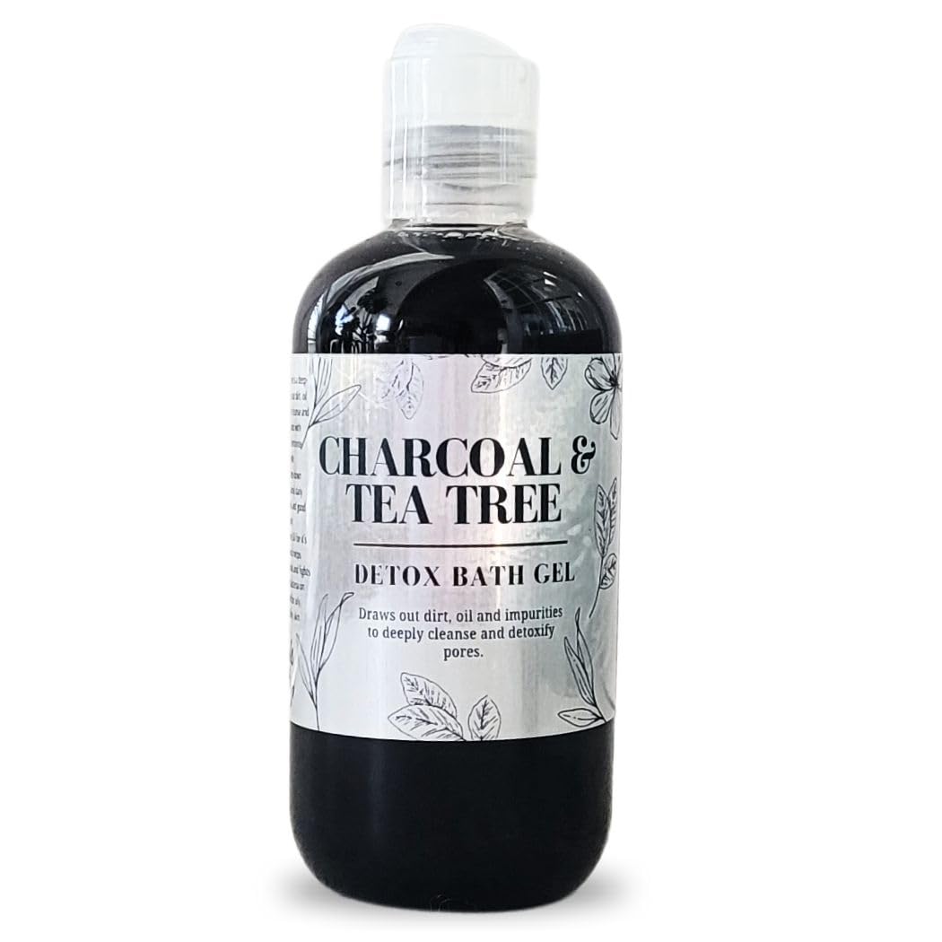 Nature Skin Shop Charcoal & Tea Tree Detox Shower Gel - Organic, Sulfate-Free, 10 Oz