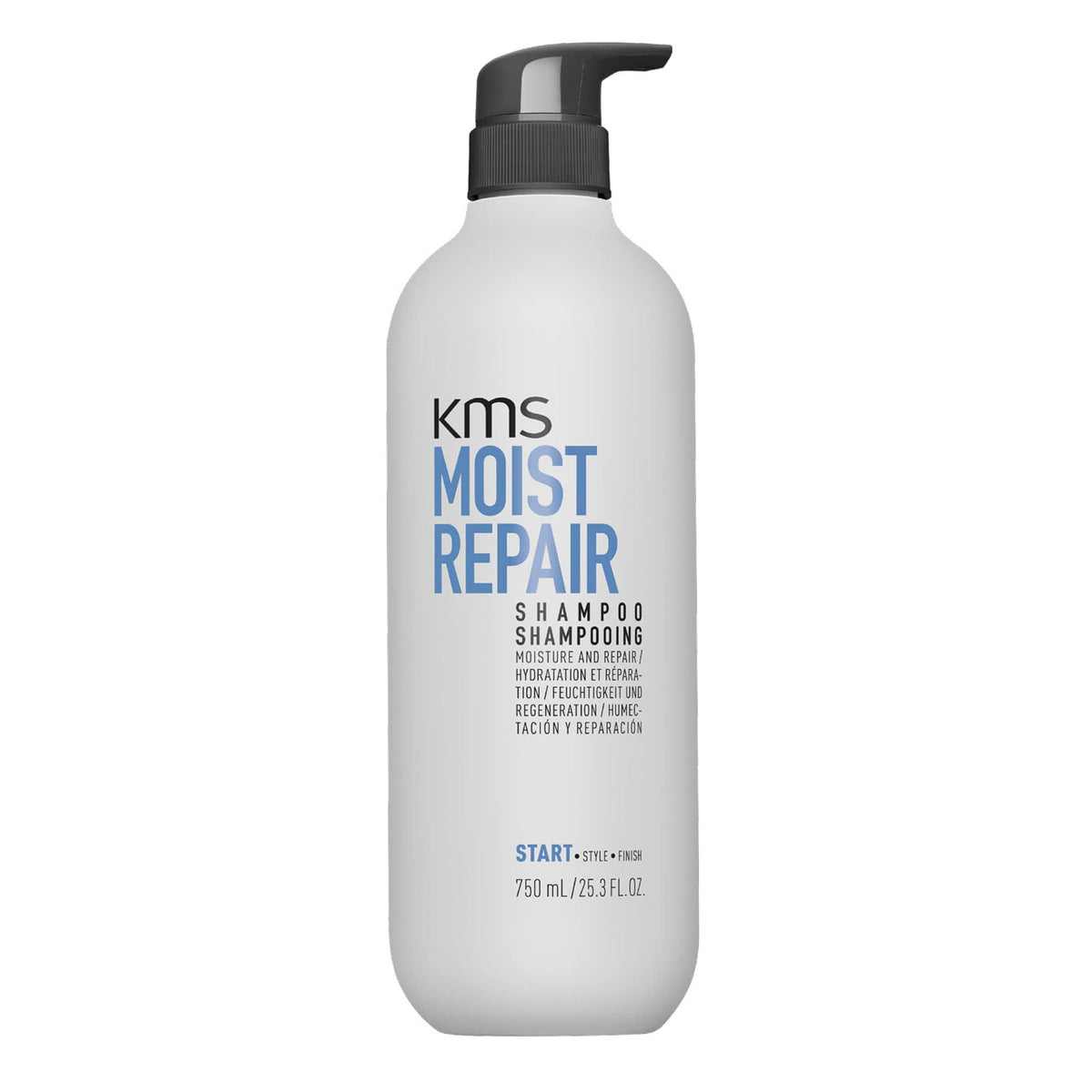 Kms Moistrepair Shampoo 750 Ml - Hydrating Hair Care For Damaged Hair, Clear Formula