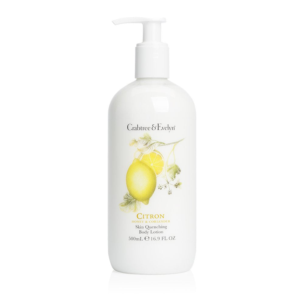 Crabtree & Evelyn Body Lotion, Citron Honey & Coriander, 16.9 Fl Oz - Nourishing Moisturizer