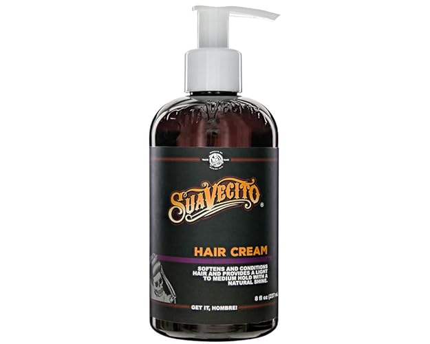 Suavecito Hair Cream Pump - Medium Shine, All Day Light Hold, 8 Oz, Multicolor