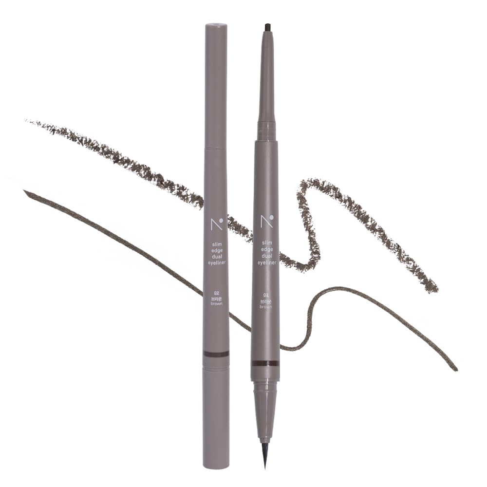 Nobev Dual-Tip Eyeliner (02 Brown) | Smudge-Proof, Long-Lasting Liquid & Pencil Liner