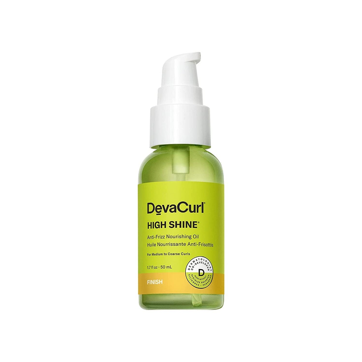 Devacurl High Shine Anti-Frizz Nourishing Oil, Bright Breeze, 1.7 Fl. Oz. For Smooth Hair