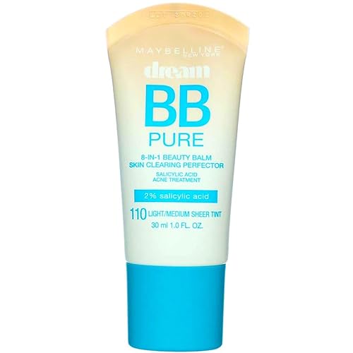 Maybelline Dream Pure Bb Cream 8-In-1 Skin Clearing Perfector, Light/Medium, 2 Pack 1Oz