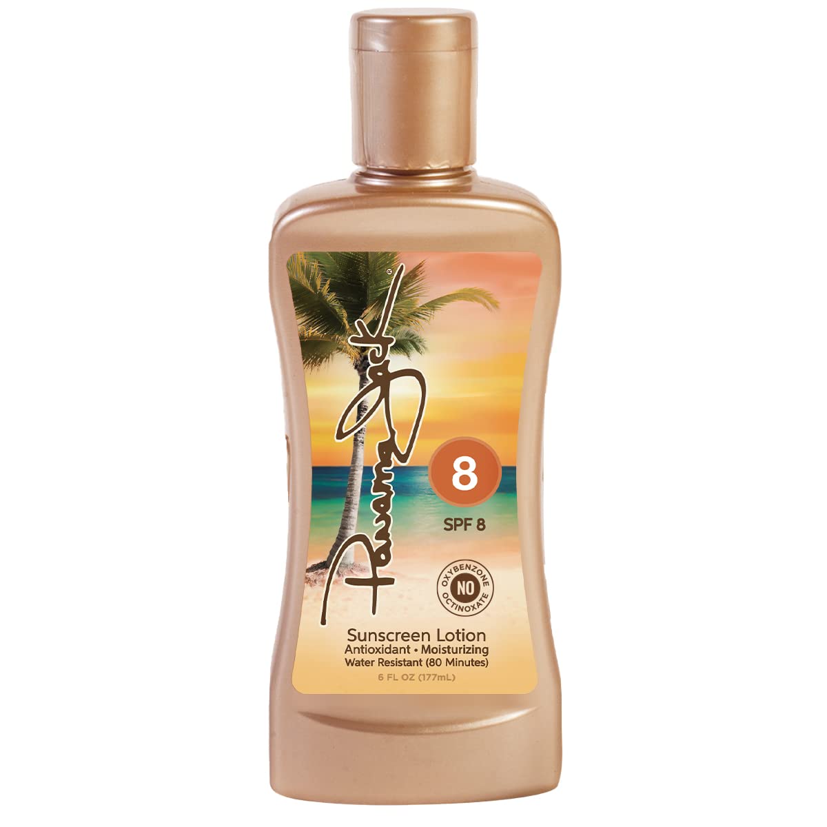 Panama Jack Spf 8 Sunscreen Tanning Lotion, 6 Fl Oz, Water Resistant, Paba & Paraben Free