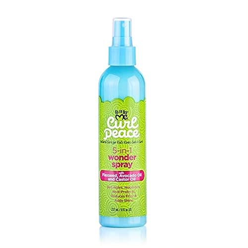 Just For Me Curl Peace 5-In-1 Wonder Spray - Detangles, Nourishes, Heat Protects, 8 Oz