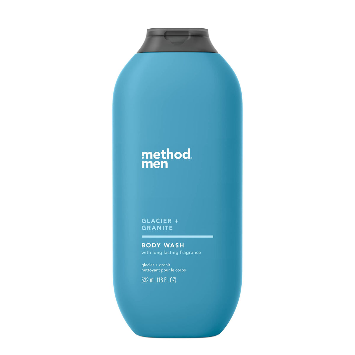 Method Body Wash, Glacier + Granite, 18 Oz, Paraben & Phthalate Free, Clear Plastic