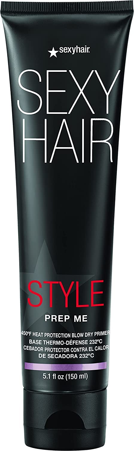 SexyHair Style Prep Me Heat Protection Blow Dry Primer  51 oz  Heat Protection  Up to 68 Breakage Reduction  Ideal for Layerin