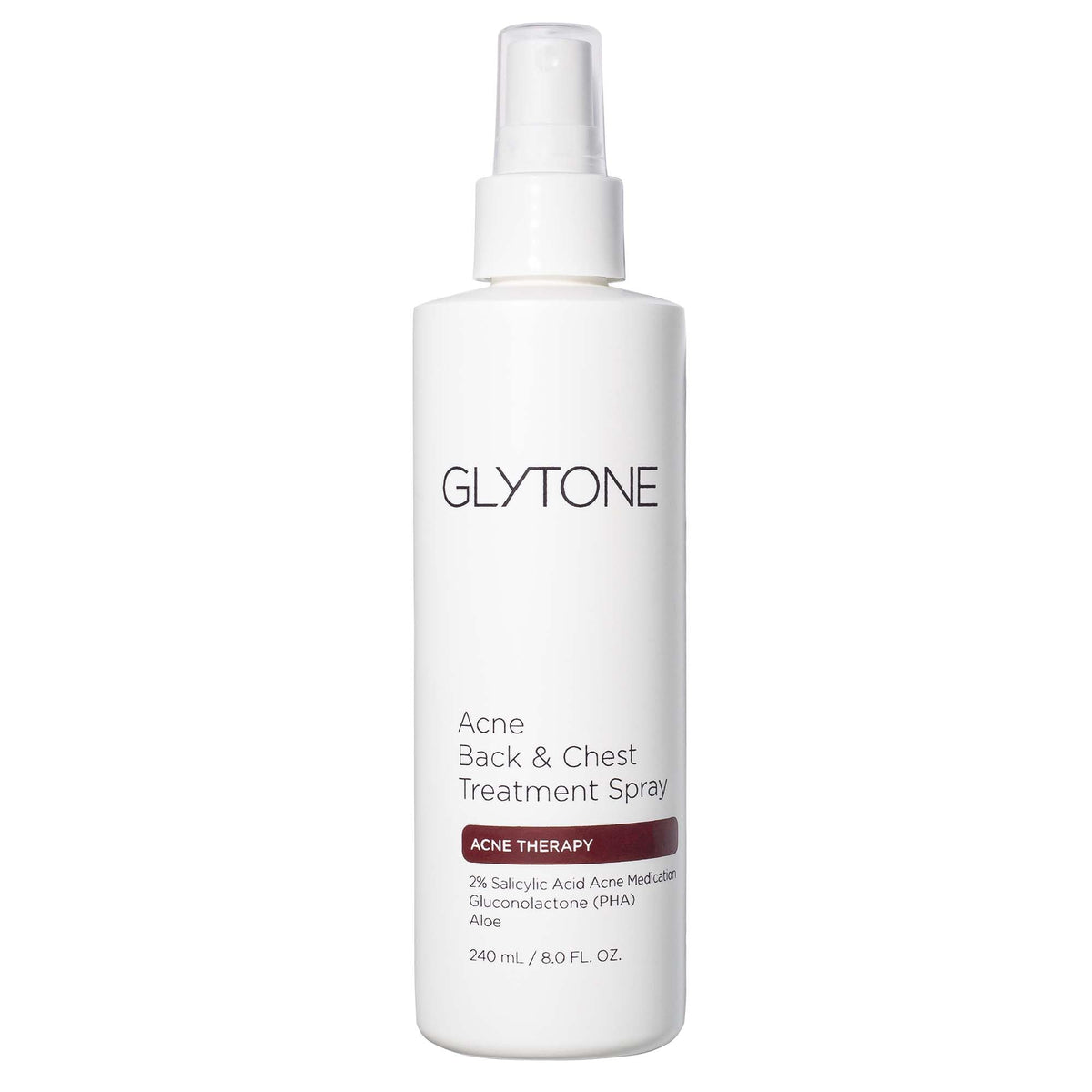 Glytone Acne Treatment Spray - 2% Salicylic Acid For Body Acne, Fragrance-Free, 8 Fl. Oz.