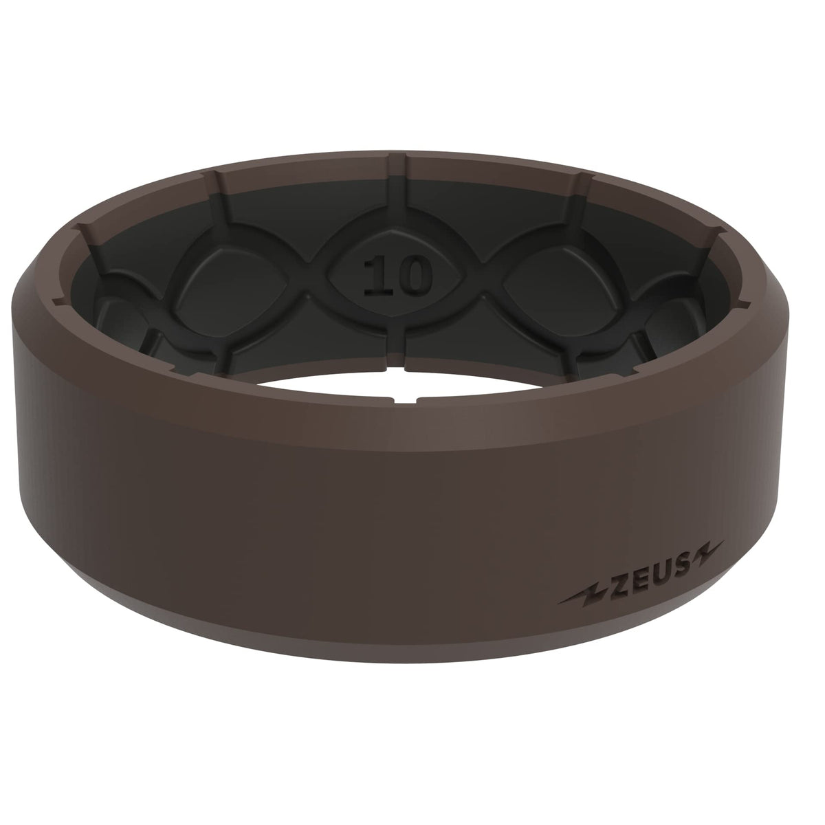 Groove Life Zeus Edge Dark Earth Silicone Wedding Ring For Men - Size 12, Comfort Fit