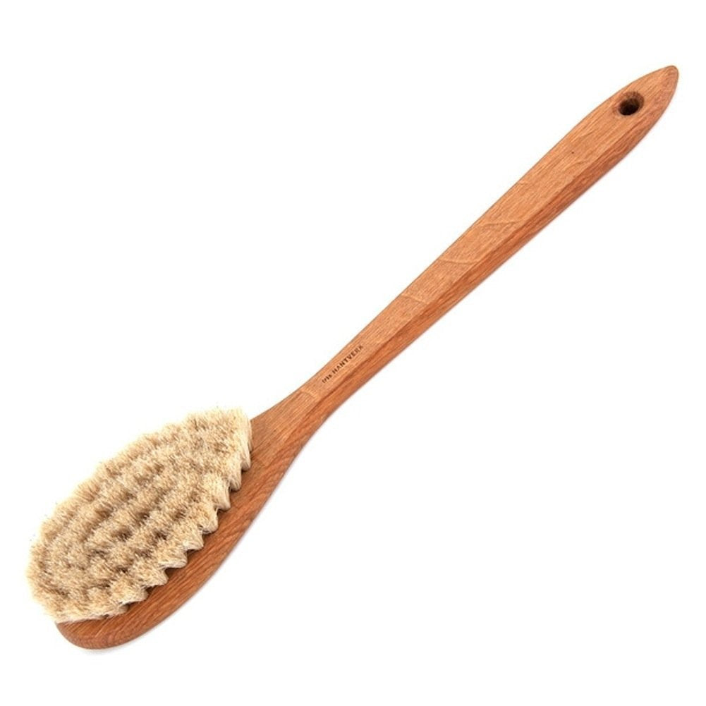 Iris Horsehair Oak Bath Brush - Gentle Cleansing For Bath & Body, 100% Wood Material