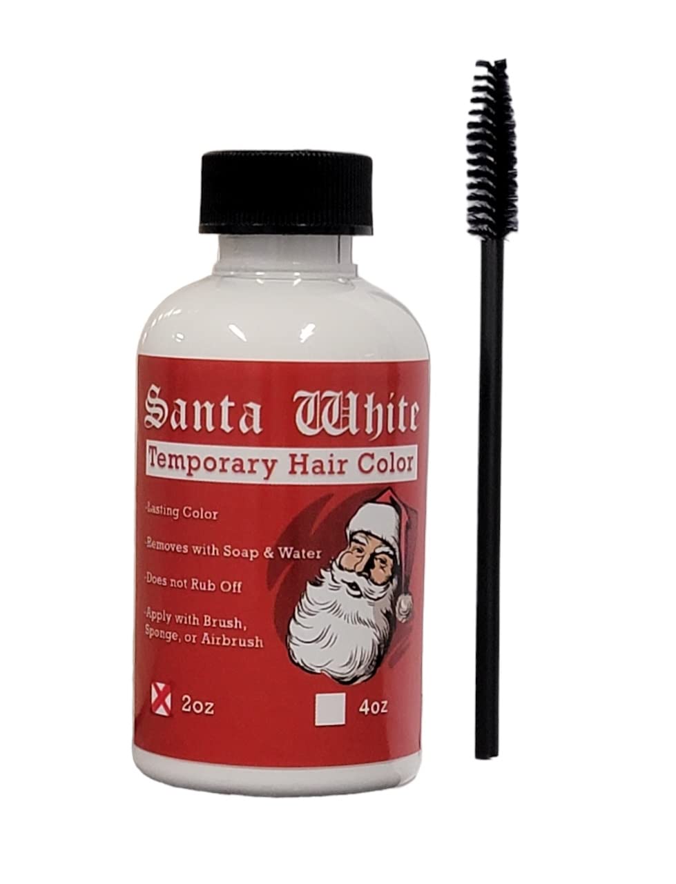 Generic Santa White Temporary Hair Color Liquid W Brush - 2 Oz Sweat Proof & Long Lasting