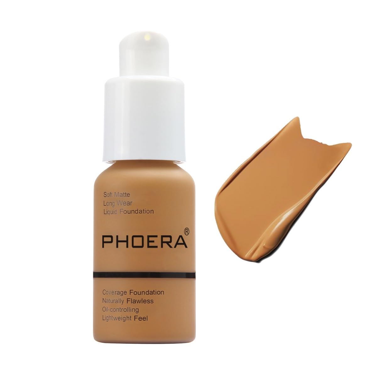 Meifen Phoera Long-Lasting Waterproof Foundation, Full Coverage Soft Matte, 1Oz, Chestnut 111#