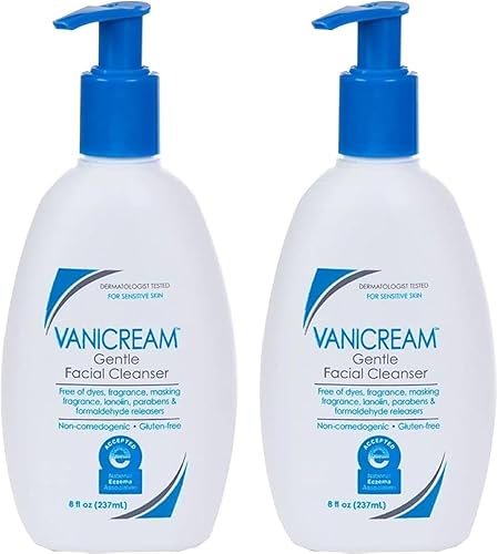 Vanicream Gentle Facial Cleanser, 8 Fl Oz, Pack Of 2 - Sensitive Skin Formula