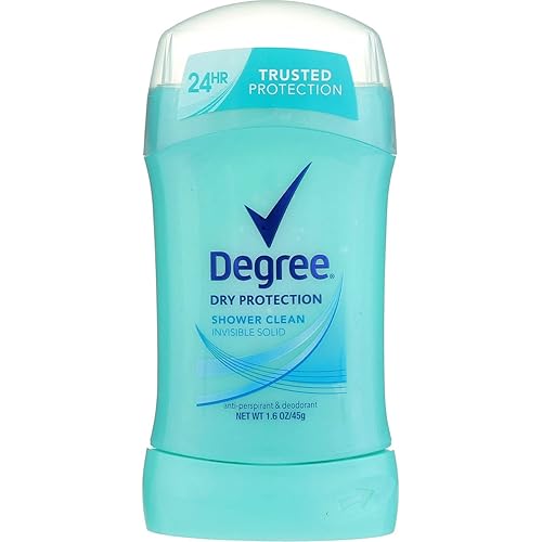 Degree Antiperspirant Deodorant Stick, Shower Clean, 1.6 Oz, Pack Of 6 - Long Lasting Protection