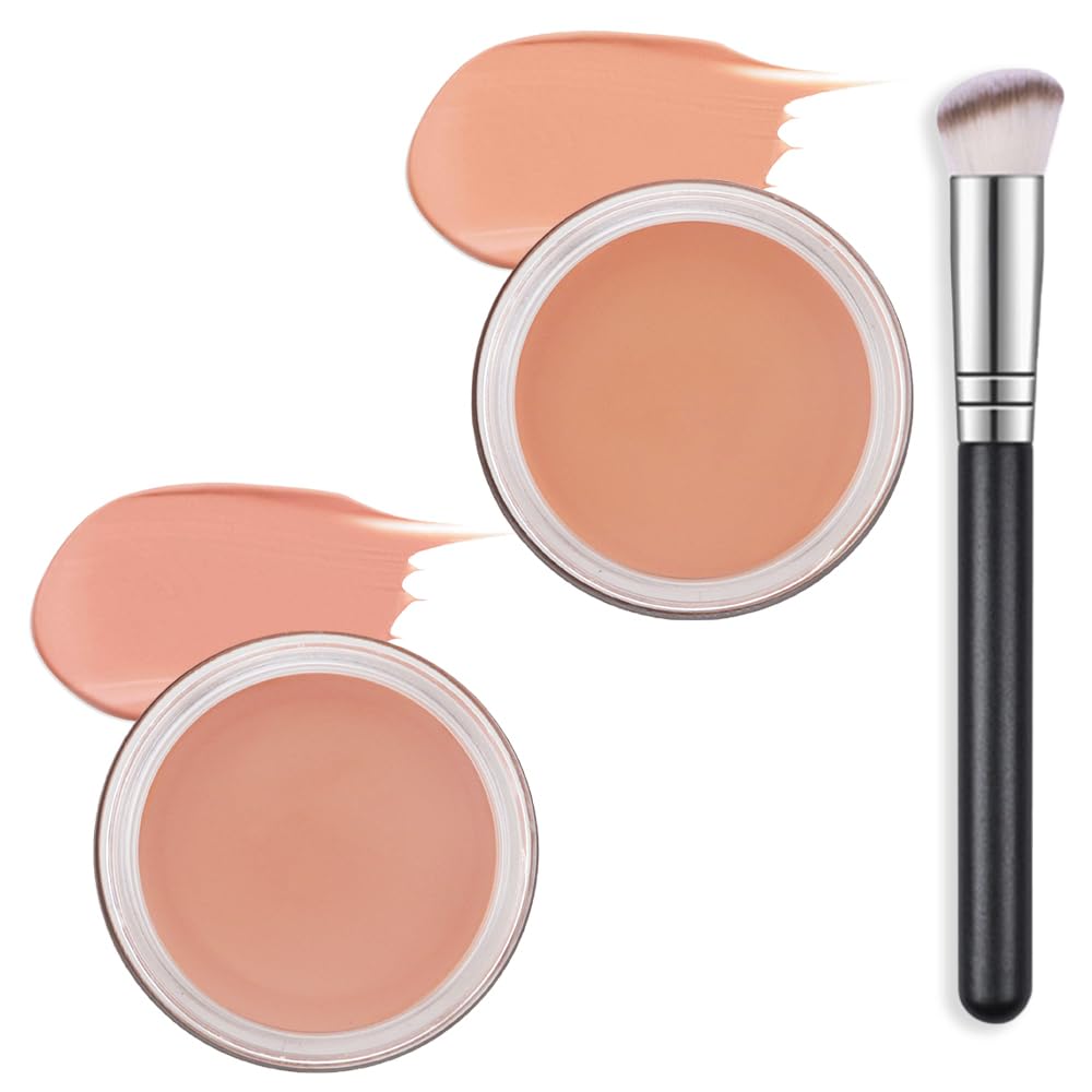 Kaely 2Pcs Full Coverage Concealer Set - Under Eye Brightener & Waterproof Foundation Kit