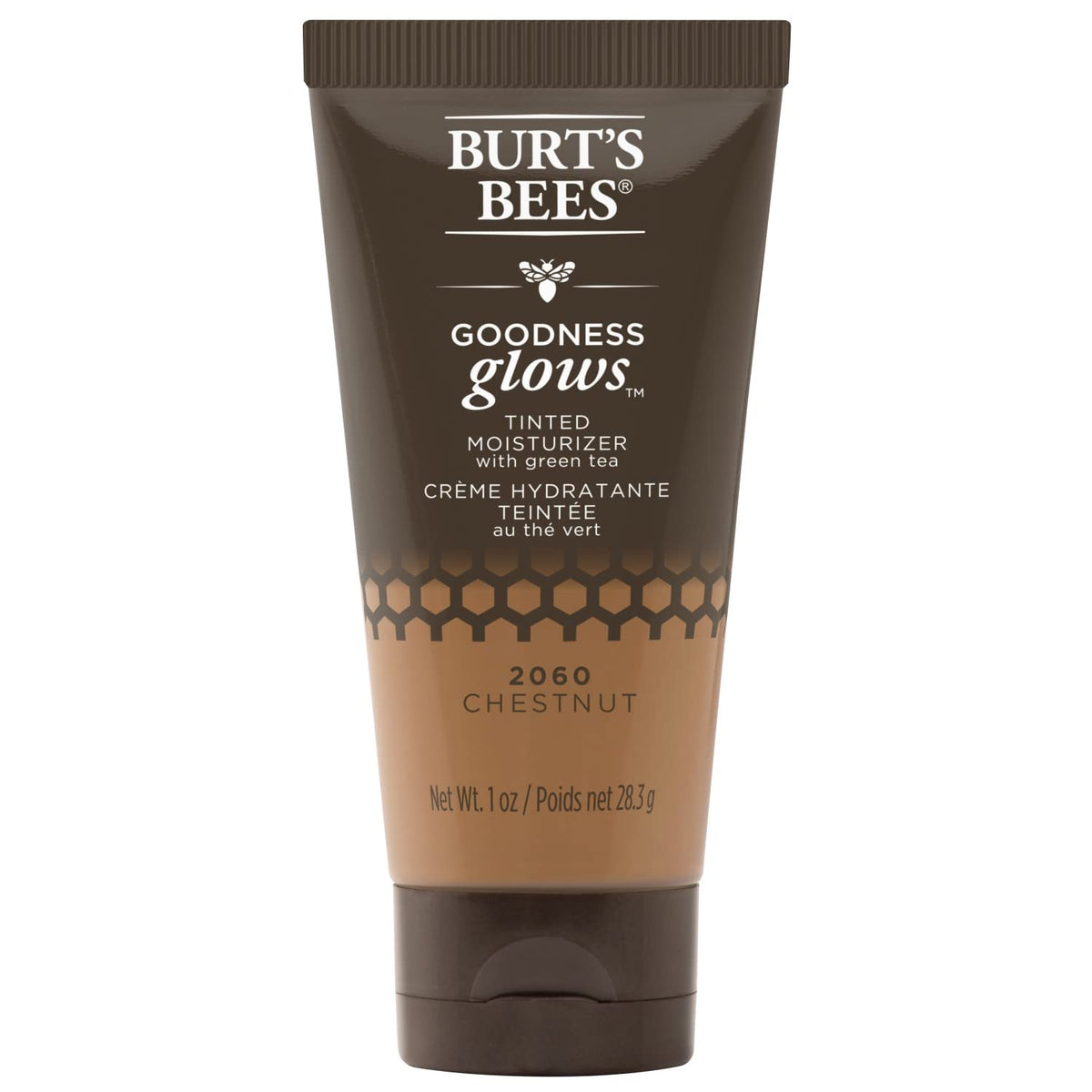 Burt'S Bees Goodness Glows Tinted Moisturizer, Antioxidant-Rich, Chestnut 1 Oz