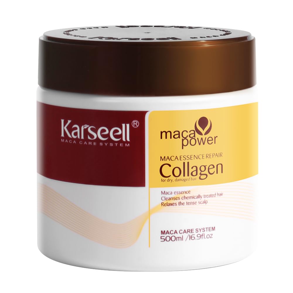 Karseell Collagen Hair Mask - Deep Repair Argan Oil Treatment For Dry Damaged Hair, 16.9 Fl Oz