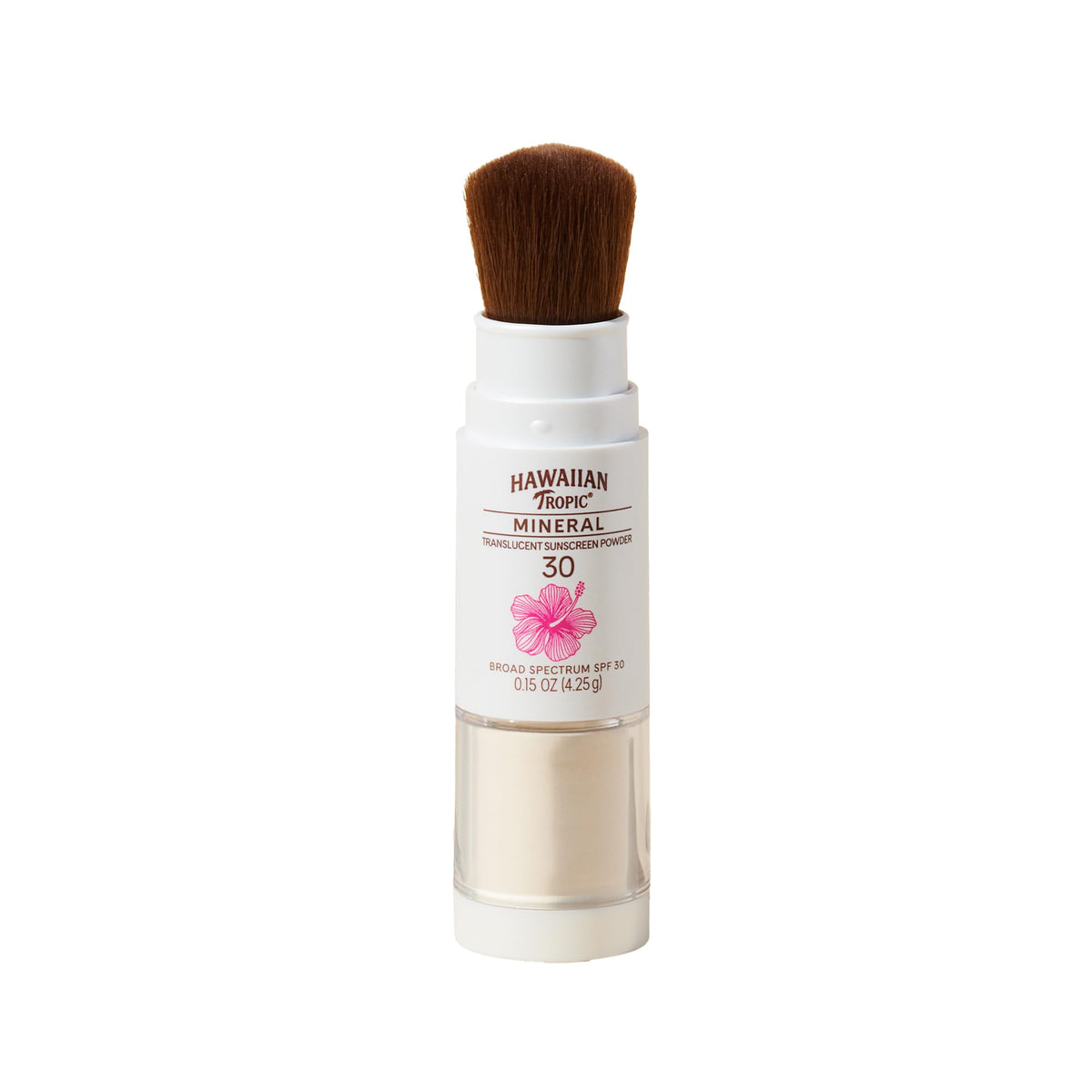 Hawaiian Tropic Mineral Powder Sunscreen Brush Spf 30 - 0.15Oz For Face & Skin Protection