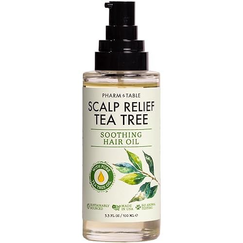 PHARM TO TABLE Tea Tree Hair Oil for Itchy Scalp - 100ml, Infused with Mint & Vitamin E