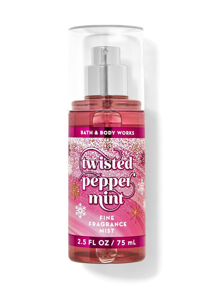 Bath & Body Works Twisted Peppermint Fine Fragrance Mist Travel Size 2.5 Oz Mini Spray