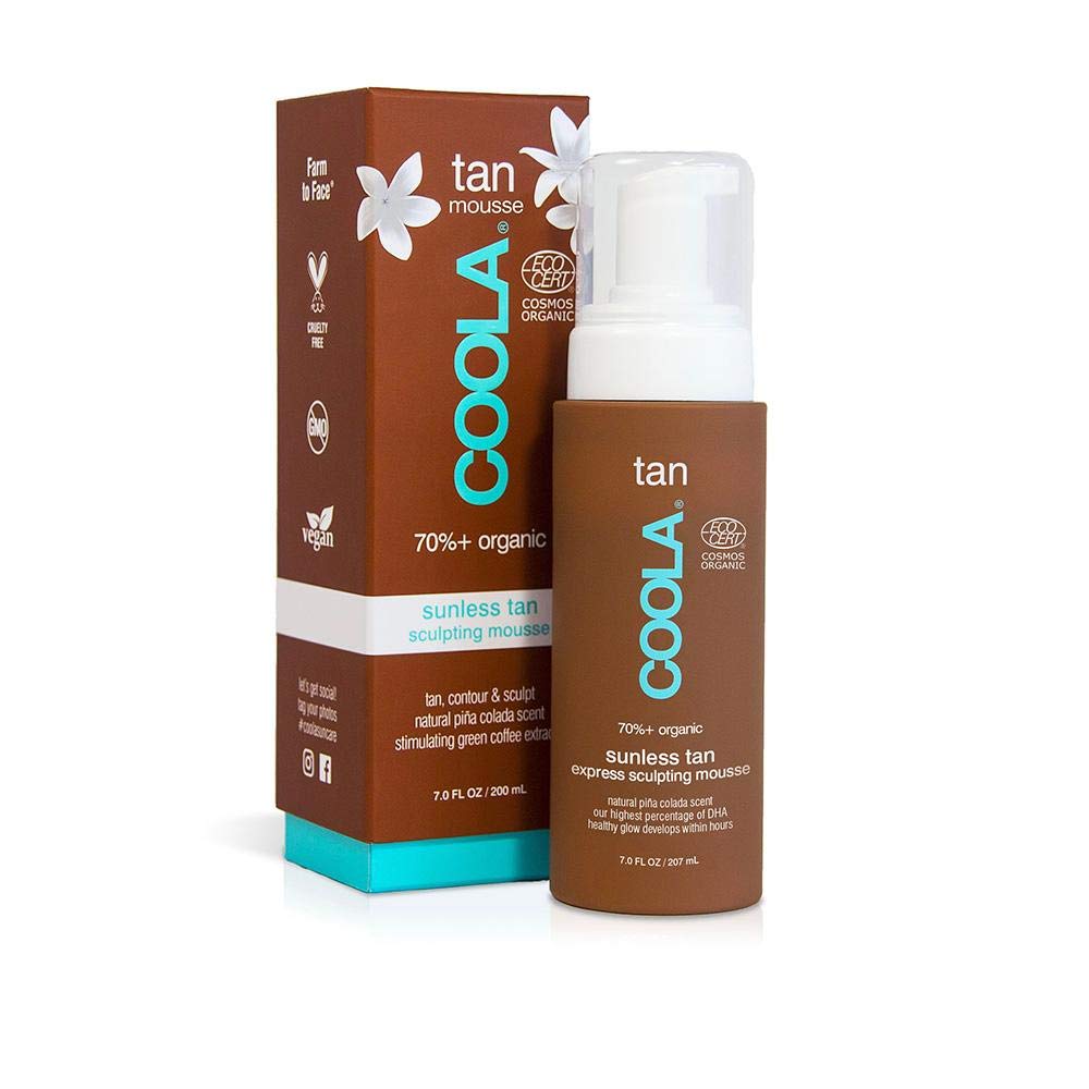 Coola Organic Sunless Tanner Mousse, Vegan Anti-Aging, Piña Colada, 7 Fl Oz