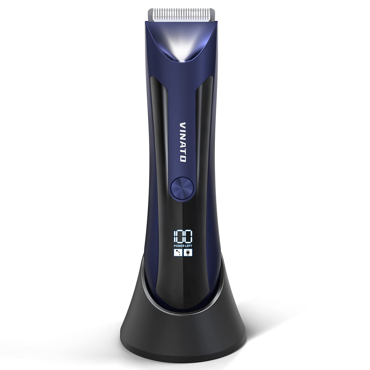 Vinato Waterproof Electric Body Hair Trimmer - Rechargeable Ceramic Blade, 90 Mins Battery Life