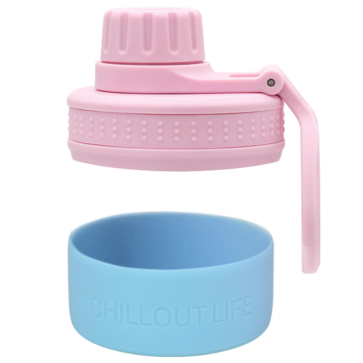 Chillout Life Replacement Spout Lid & Silicone Bottom For 12/17/22 Oz Water Bottles - Cotton Candy