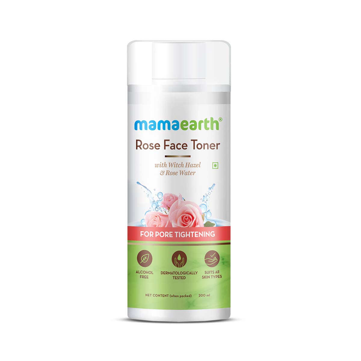 Mamaearth Rose Water Toner With Witch Hazel - Hydrating, Pore Tightening, Alcohol-Free, 200Ml