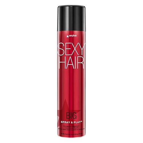 Sexyhair Big Spray & Play Hairspray - Volumizing, Humidity Resistant, 72 Hour Hold, All Hair Types