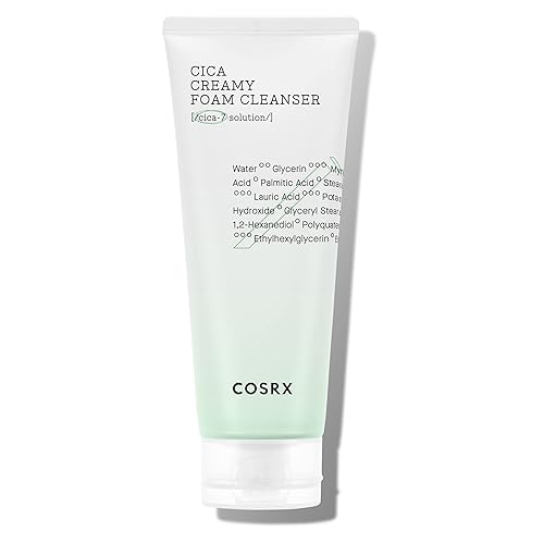 Cosrx Pure Fit Cica Creamy Foam Cleanser 5.07Oz | Mild, Sensitive Skin, Paraben-Free, Korean Sk