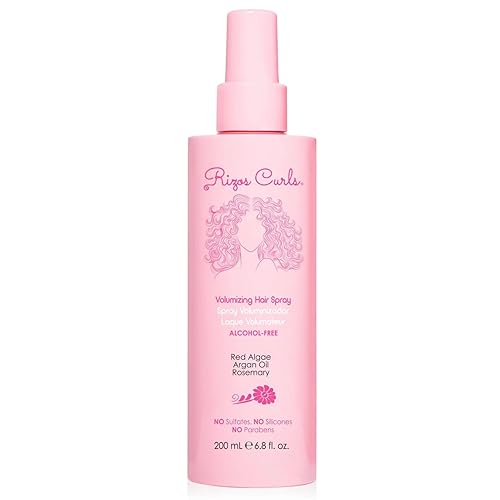 Rizos Curls Volumizing Curl Hair Spray, Alcohol-Free, Touchable Hold, Infused With Rosemary & Argan Oil