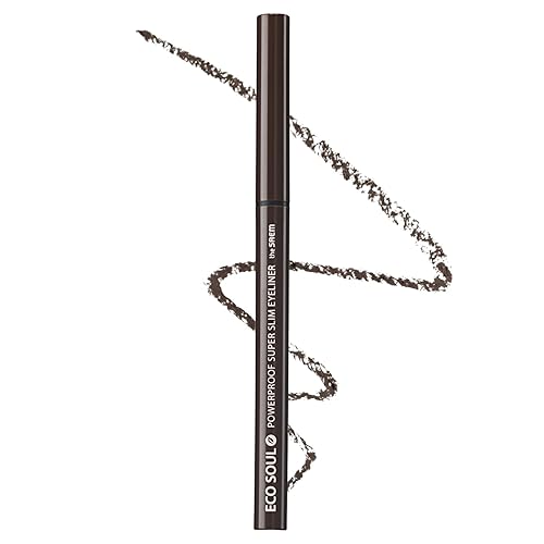 THESAEM Eco Soul Powerproof Super Slim Eyeliner - Smudge Proof Gel, 0.1g, BR01 Thrill