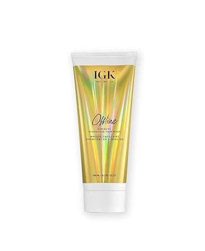 IGK Offline 3-Minute Hydration Hair Mask, 6.7 Fl Oz - Deep Moisture for Dry Hair