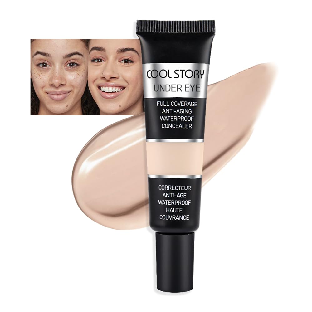 Kaely Under Eye Concealer - Full Coverage, Waterproof, Anti-Aging, Natural Matte Finish, Light W