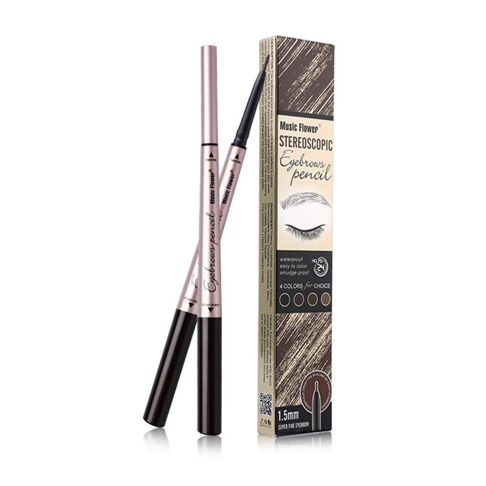 Vtrem Double-Headed Eyebrow Pencil, Waterproof & Long Lasting, Light Coffee, 0.53 Oz