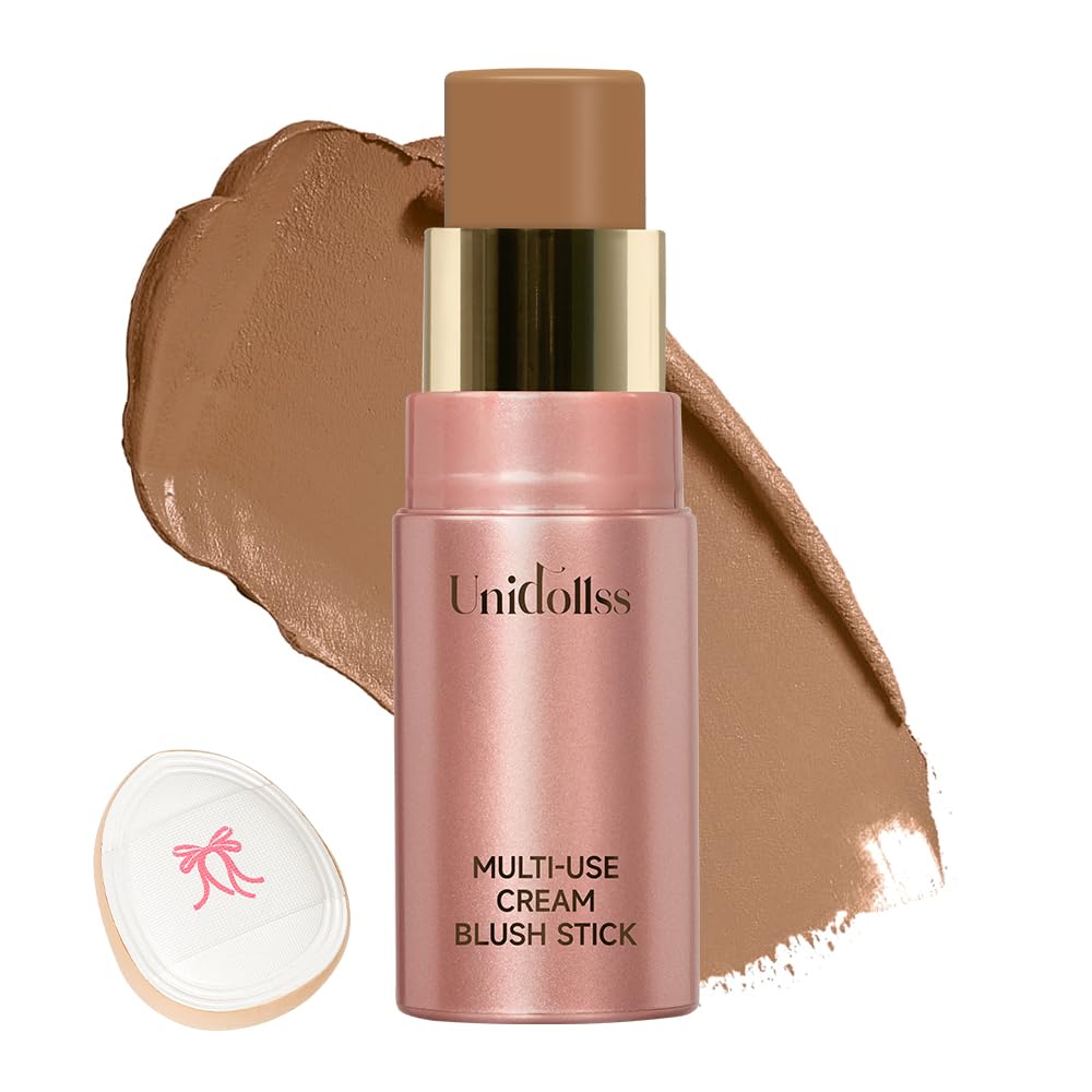 Unidollss Multi-Use Cream Blush Stick - 3-In-1 Contour Bronzer & Blush, Hydrating,