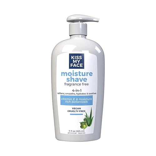 Kiss My Face Moisture Shave 11Oz Pump, Fragrance-Free 4-In-1, Pack Of 3