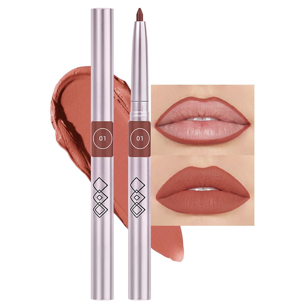 Feicuiyun Retractable Lipliner Pencil, Waterproof Matte Cream Orange, Long Lasting Vegan Makeup