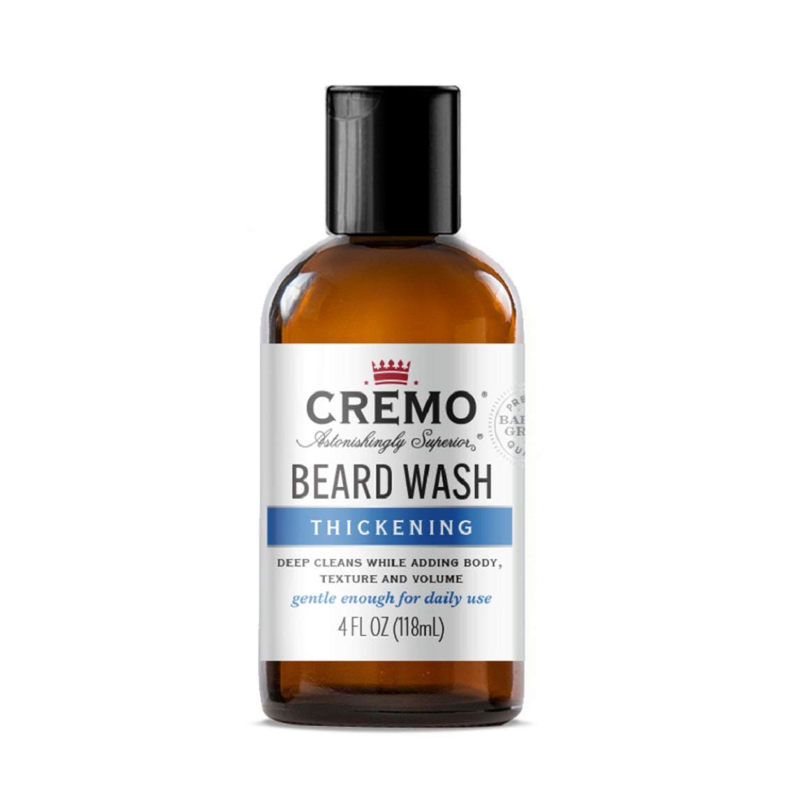 Cremo Beard Wash Thickening Formula - Deep Cleans & Adds Volume, 4 Fl Oz