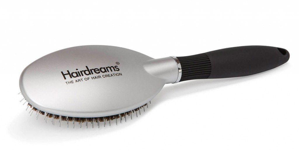 Hairdreams Millenium Oval XL Brush - Black/Grey, Plastic, 1 Piece for Salon-Quality Styling