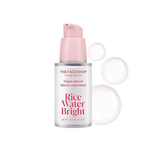 The Face Shop Rice Water Bright Vegan Serum - Hydrating, Brightening, Niacinamide, 1.01 Oz