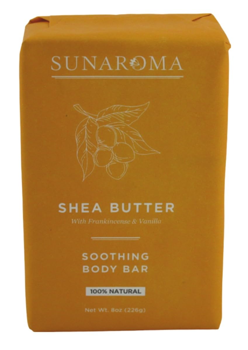 Sunaroma Shea Butter Soap Bar, 8 Ounce, Pack Of 6 - Moisturizing & Nourishing Skin Care