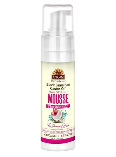 Okay Mousse Flexible Hold Coconut Hibiscus 7.5 Oz - Ideal For Damaged Hair Styling