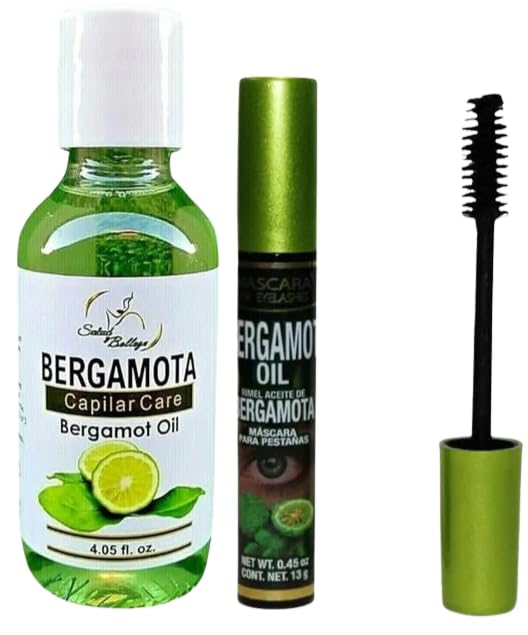 Alma Belleza Bergamot Oil Hair Care & Waterproof Mascara Set – Strengthening & Nourishing 4.05Oz