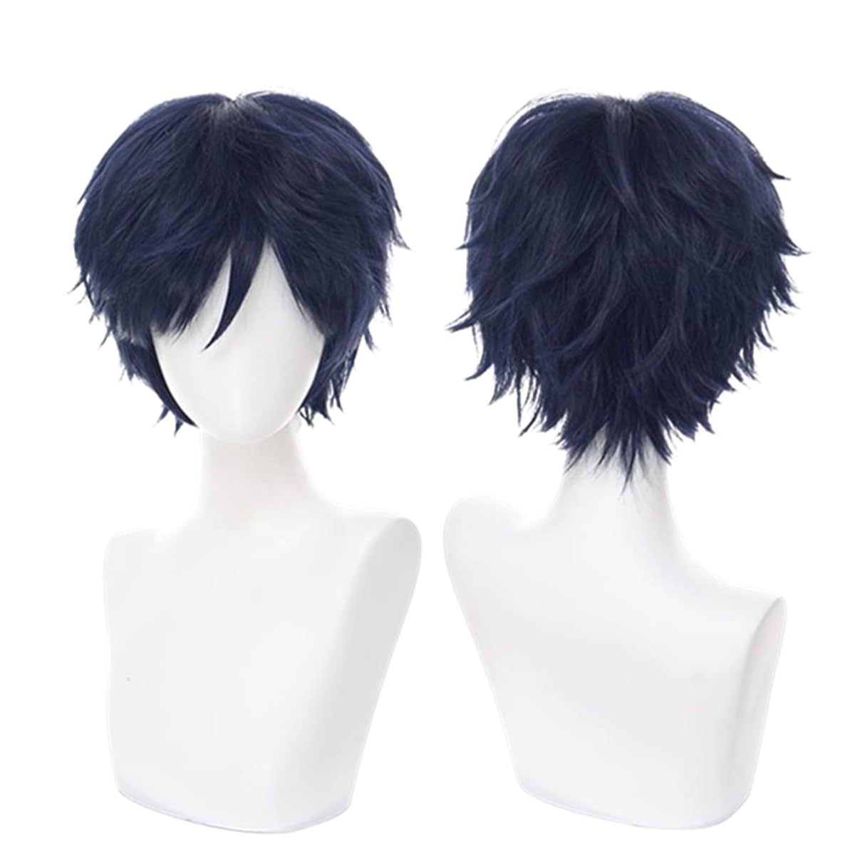 Cosplaza Dark Blue Heat Resistant Anime Cosplay Wig With Cap - Short Full Hair